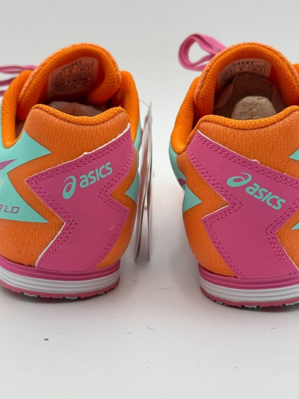 NWT Asics Hyper LD 5 Track Shoes Womens 9 Spikes Orange Pink Hyper Long Distance - Picture 6 of 7